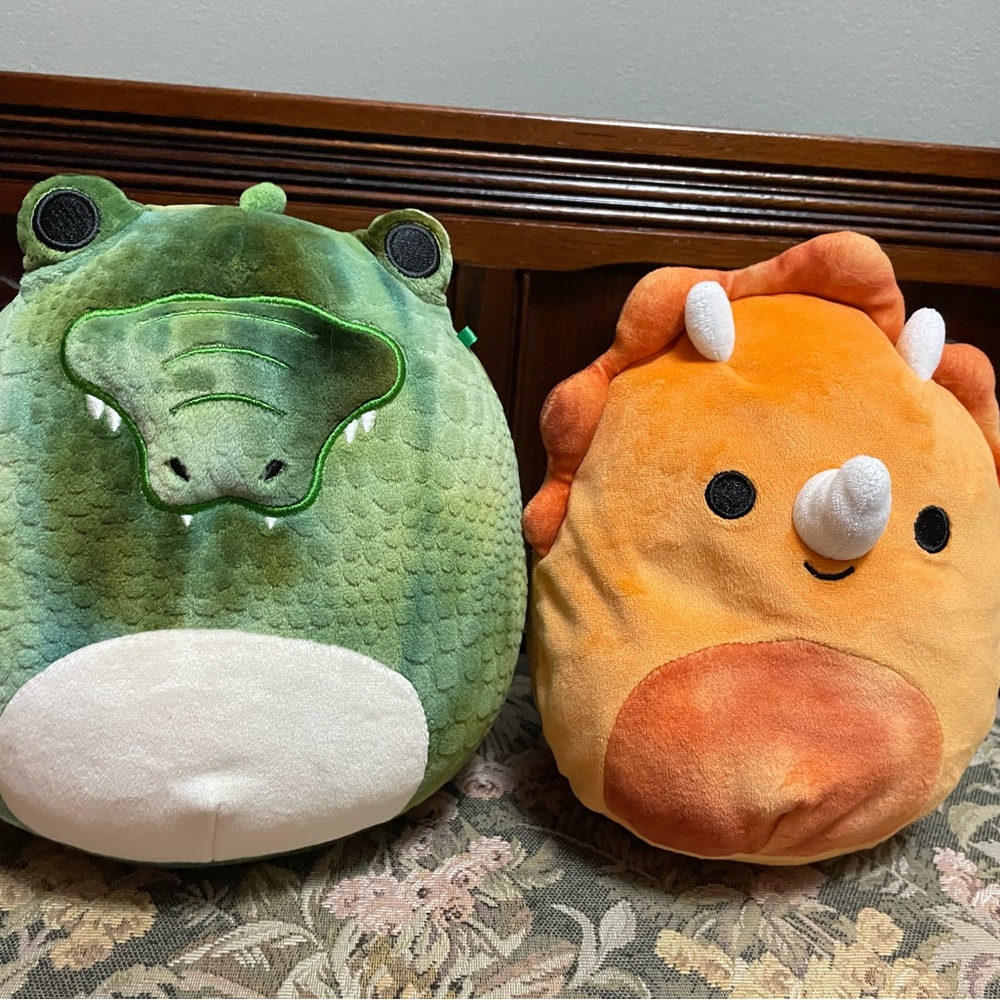 Squishmallows Plush with Green and Yellow Tie-Dye Pattern